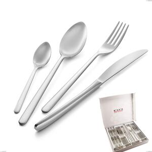 Cofanetto 24 pezzi venice sabbiato, Acciaio inox Aisi 304 Posate sabbiate, spessore 4 mm