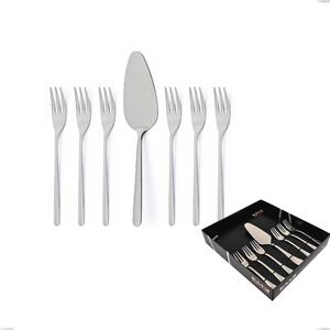 Confezione vetrina 7 pezzi dolce venice sabbiato, Acciaio inox Aisi 304 Posate sabbiate, spessore 4 mm