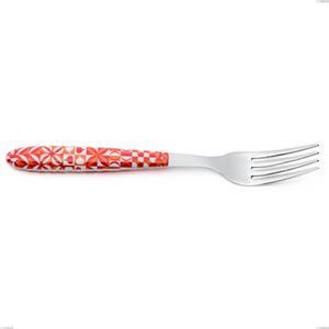 Forchetta tavola vero circle, acciaio 18.0 nickel free, manicatura pbt sublimato acciaio lucido, lunghezza 19 mm