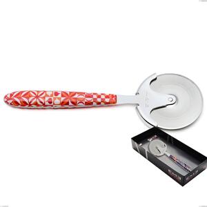 Confezione vetrina rotella tagliapizza vero circle, acciaio 18.0 nickel free, manicatura pbt sublimato acciaio lucido