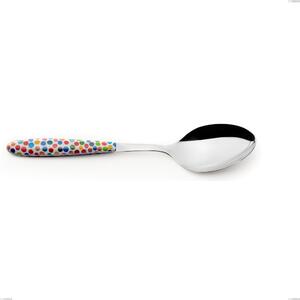 Cucchiaio da servizio vero coriandoli, acciaio 18.0 nickel free, manicatura pbt sublimato acciaio lucido, lunghezza 250.00 mm