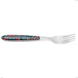 Forchetta tavola vero damasco, acciaio 18.0 nickel free, manicatura pbt sublimato acciaio lucido, lunghezza 190 mm