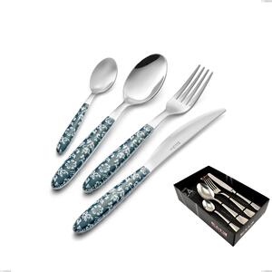 Confezione vetrina 24 pezzi vero flowers, acciaio 18.0 nickel free, manicatura pbt sublimato acciaio lucido