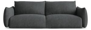 Divano grigio scuro allungabile con rivestimento in ciniglia 230 cm Leila – Makamii
