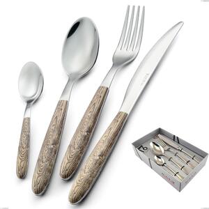 Confezione vetrina 16 pezzi vero larice, acciaio 18.0 nickel free, manicatura pbt sublimato acciaio lucido