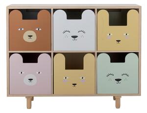 Cassettiera bassa per bambini in legno massiccio di pavlovnia in colore naturale 25,5x88,5 cm Calle - Bloomingville Mini