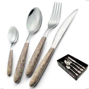 Confezione vetrina 24 pezzi vero larice, acciaio 18.0 nickel free, manicatura pbt sublimato acciaio lucido