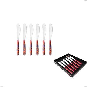 Confezione vetrina 6 pezzi spalmaburro piccolo vero linear, acciaio 18.0 nickel free, manicatura pbt sublimato acciaio lucido