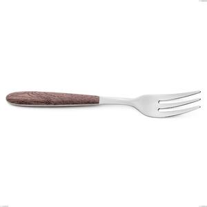 Forchetta dolce vero noce, acciaio 18.0 nickel free, manicatura pbt sublimato acciaio lucido, lunghezza 150 mm