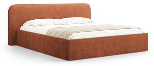 Letto matrimoniale imbottito color mattone con contenitore e rete inclusi 200x200 cm Elizabeth – Micadoni