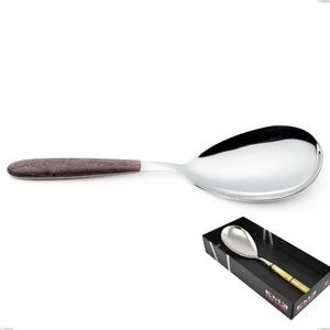 Confezione vetrina 1 pezzo pala riso vero noce, acciaio 18.0 nickel free, manicatura pbt sublimato acciaio lucido