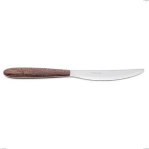 Coltello tavola vero noce, acciaio 18.0 nickel free, manicatura pbt sublimato acciaio lucido, lunghezza 220 mm