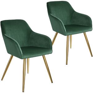 TecTake GmbH 404002 sedia marilyn effetto velluto oro