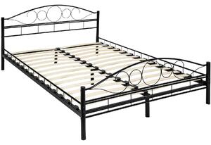 Tectake letto in metallo con rete a doghe dal design romantico