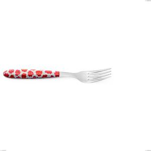 Forchetta tavola Vero poppy, acciaio 18.0 nickel free, manicatura pbt sublimato acciaio lucido, lunghezza 205 mm