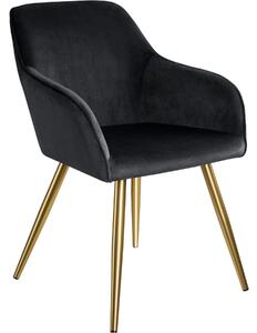 TecTake GmbH 403654 sedia marilyn effetto velluto oro