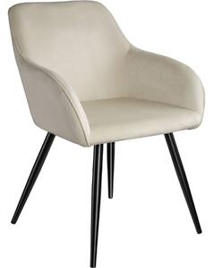 Tectake sedia marilyn effetto velluto, gambe nere