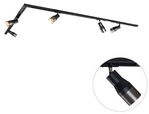 Sistema di illuminazione su binario moderno con 5 faretti in metallo canna di fucile monofase - Iconic Kohua