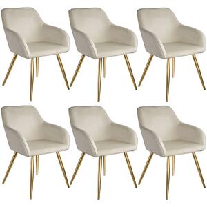 TecTake GmbH 404903 sedia marilyn effetto velluto oro