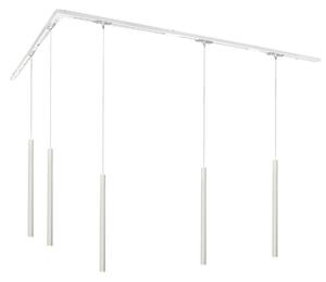 Sistema di illuminazione a binario moderno con 5 luci a sospensione bianco 1 fase - Iconic Frini