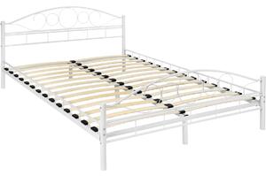 Tectake letto in metallo con rete a doghe dal design romantico