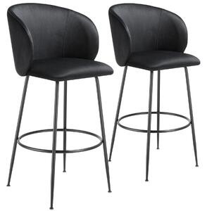 Tectake sgabello luana, con schienale, effetto velluto