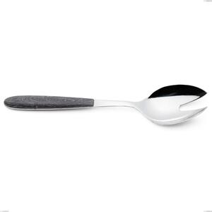 Coppia insalata vero wenge, acciaio 18.0 nickel free, manicatura pbt sublimato acciaio lucido, lunghezza 250 mm
