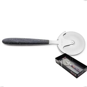 Confezione vetrina rotella tagliapizza vero wenge, acciaio 18.0 nickel free, manicatura pbt sublimato acciaio lucido