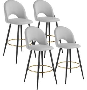Tectake sgabello sachel con schienale, effetto velluto