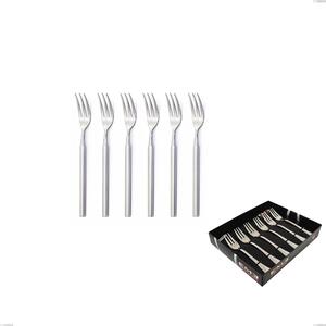 Confezione vetrina 6 pezzi forchettine dolce Zeus Inox, acciaio forgiato lucido 18/10 (AISI 304)