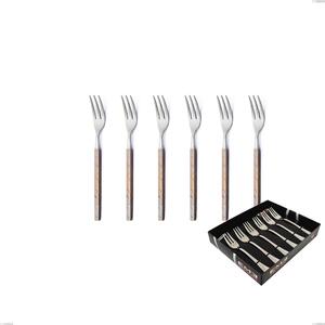 Confezione vetrina 6 pezzi forchettine dolce Zeus Fire, acciaio forgiato 18/10 (AISI 304)