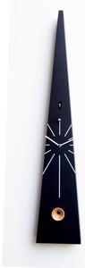 Orologio Cuc� da parete o appoggio QQ Tall 17,5x12xh90 cm cassa in MDF laccato , Tromba acustica in faggio Uccellino in legno intagliato a mano nero