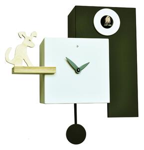 Orologio con cuc� The Guardian 25x12xh23 cassa in MDF Particolari in betulla nero bianco