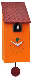 Orologio con cuc� Portofino 13x12xh30 cassa in MDF laccata arancio Tetto marrone