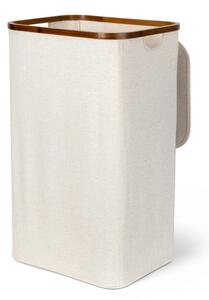 Cesta per il bucato color crema in tessuto Bamboo/Linen – Bigso