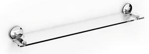 Mensola doccia bagno Grand Hotel 60x10,5xh4,10 cm -ripiano in vetro acidato inox satinato Fissaggio viti e stop