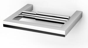 Portarotolo di carta igienica XONY in acciaio inox 304 linea XONY dimensioni 15,5x13,5xh2,4 cm finitura inox Lucido made in italy