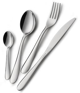 Set posate in acciaio 1.8 mm SEGNO 1 Coltello 1 Forchetta 1 Cucchiaio 1 Cucchiano caffe in acciaio 18.10 Lucido a Specchio