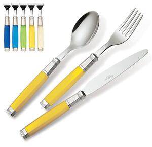 Set Posate Colorate set 4 pezzi HEXA in acciaio 18.10 manico ABS lavabili in lavastoviglie EME -