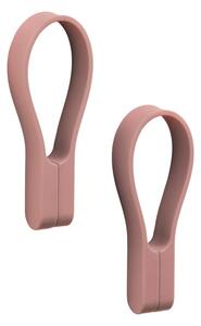 Gancio per asciugamani rosa polveroso in silicone 2 pz Loop – Zone