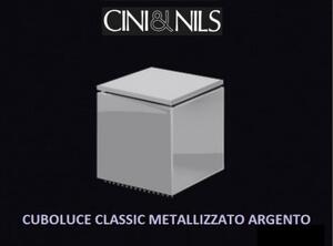 Cini & nils cuboluce argento metalizzato con lampadina led e14 3w