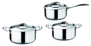 Batteria di Pentole Triplo fondo ad Induzione 6 pezzi GLAMOUR STONE in acciaio inox 18/10 interno in Micro Pieta x Cucinare senza grassi