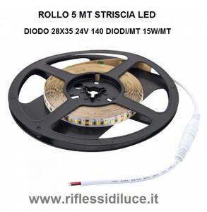 Striscia led IP20 24V 15W/mt 2835 luce bianco freddo