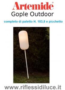 Artemide gople outdoor corpo lampada completo di paletto H. 103,8 e picchetto