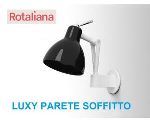 Rotaliana Luxy parete W0 struttura bianco lucido diffusore nero lucido