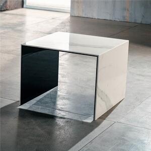 Tavolinetto , tavolo caff� piccolo in marmo bianco 50x50xh38 cm Tavolo in ceramica bianco marmo e vetro