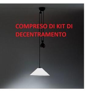 Artemide aggregato saliscendi con cono opalino diametro 53 cm con kit decentramento