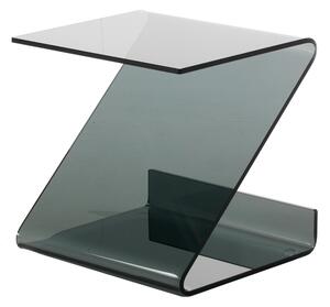 Tavolino in vetro Curvato grigio 10 mm 45x39xh45 cm grigio trasparente