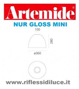 Artemide nur mini gloss halo soffitto nero