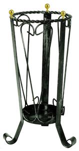 Portaombrelli in Ferro Battuto 22x22xh53 cm colore nero con pomelli in ottone